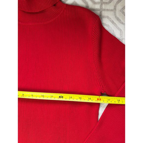 Pendleton Red Turtleneck Stretch Knit Sweater Top 100% Cotton NWT Women’s M - Picture 5 of 6
